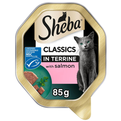 SHEBA Classics Wet Cat Food Tray Salmon in Terrine 85g