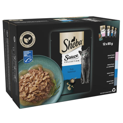 SHEBA Sauce Collection Adult Cat Food Fish Selection 12x85g Pouch