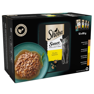 SHEBA Sauce Collection Adult Cat Food  Poultry Selection 12 x 85g Pouch