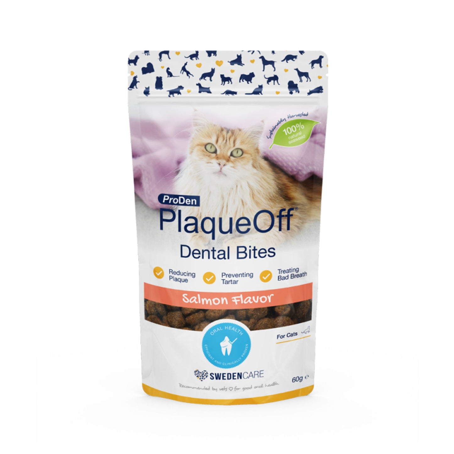 Proden Plaqueoff Dental Bites Cat Salmon (60g)
