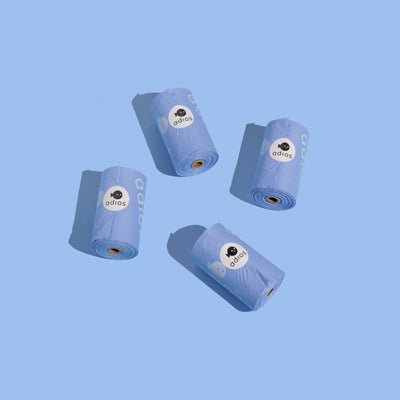 Adios Plastic Compstable Poo Bag Blue 15's