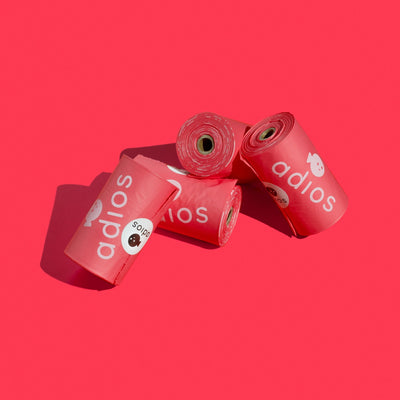 Adios Plastic Compstable Poo Bag Hot Pink 15's