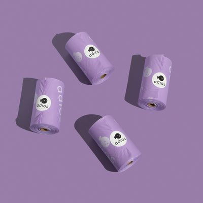 Adios Plastic Compstable Poo Bag Lilac 15's
