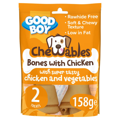 Chewables Chicken Medium Bones 2 Pack 158g x8
