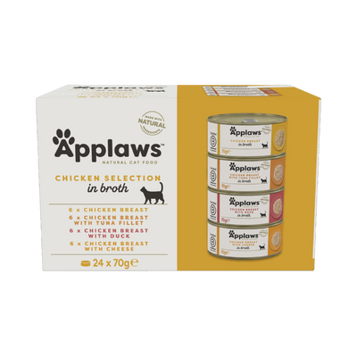 Applaws Cat Tin MP Chicken Selection in Broth (24x70g)