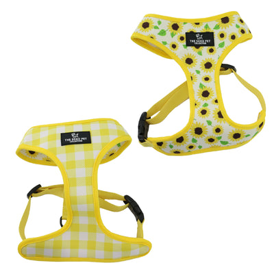 Sunflower/Yellow Check Reversible Harness Large