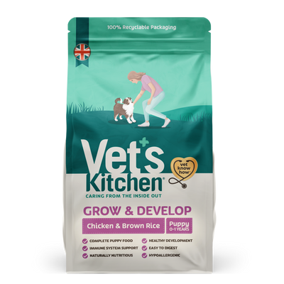 Vet's Kitchen Grow & Develop Dry Dog Food Chicken & Brown Rice - 1kg