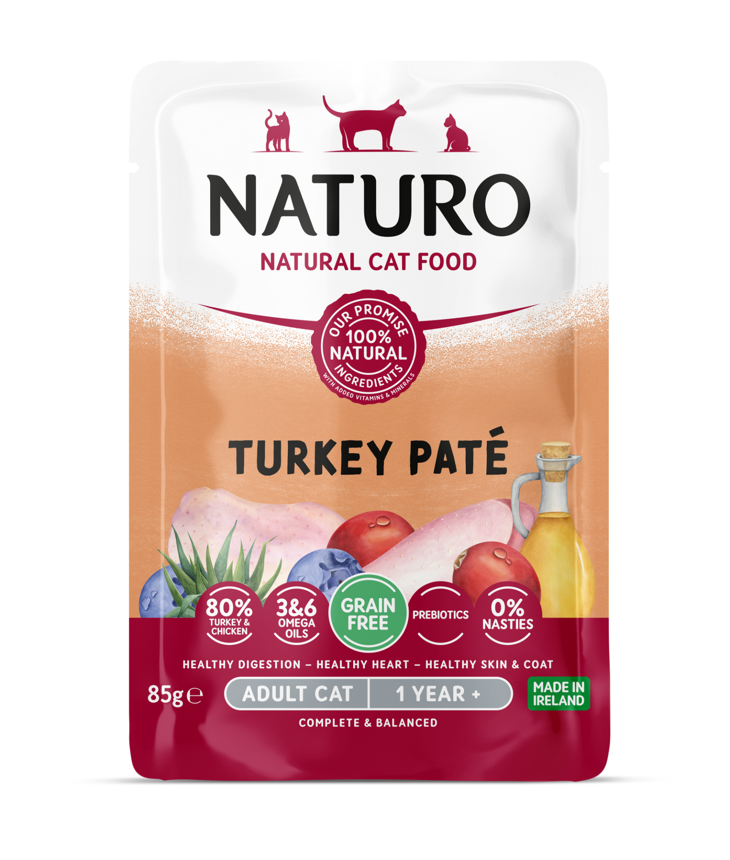 Naturo Cat Turkey Paté Pouch 85g
