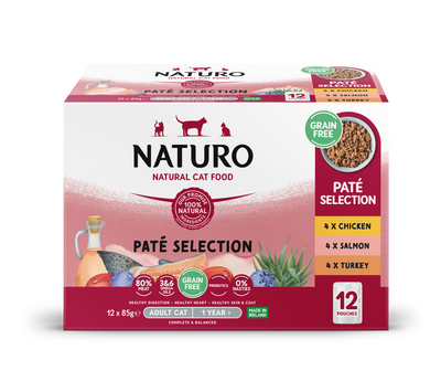Naturo Cat Pouch Adult Variety Paté 12 pack x 4