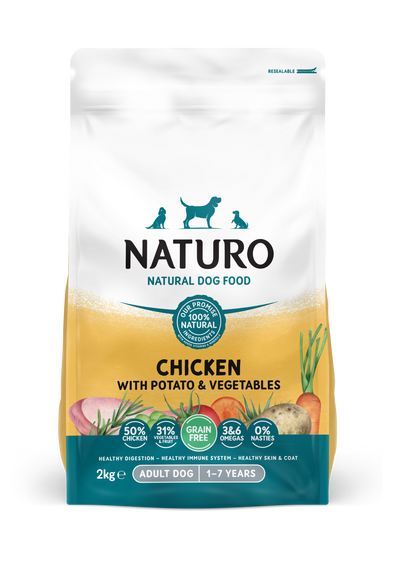 Naturo Chicken with Potato & Vegetables Dry Dog Food - 2kg  
