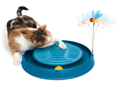Catit Play Circuit Ball Toy With Massager Blue