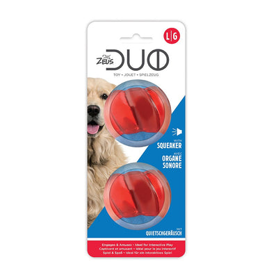Zeus Duo Ball 6.3cm with Squeaker 2Pk