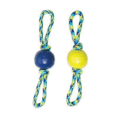 Fitness by Zeus 16in Ball Double Tug with 3in TPR Ball Encasing 2.5in Tennis Ball