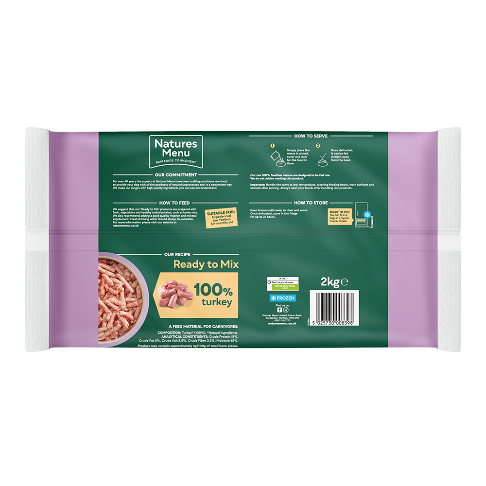 Natures Menu Ready to Mix Freeflow Turkey 2kg