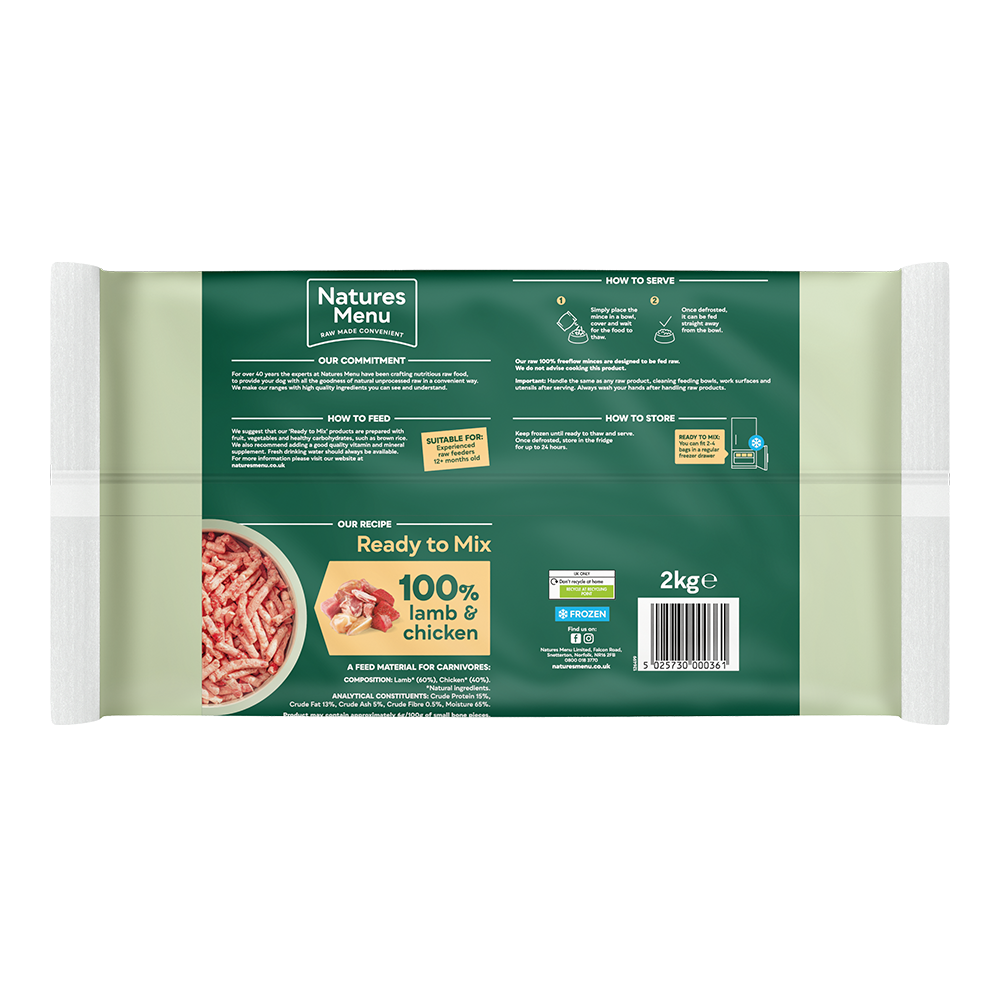 Natures Menu Ready to Mix Lamb Freeflow 2kg