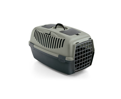 Stefanplast Gulliver 2 Medium Pet Carrier With Plastic Door - Grey