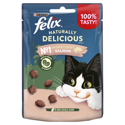 Felix Naturally Delicious Cat Treats Salmon and Spinach 50g