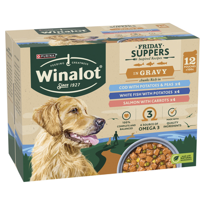 Winalot Adult Mixed White Fish in Gravy 12x100g