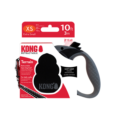 KONG Terrain Retractable Black Xtra Small Up To 12kg 3m