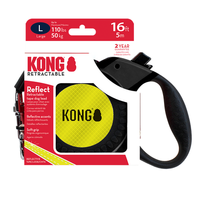 KONG Reflect Retractable Black Large Up To 50kg 5m