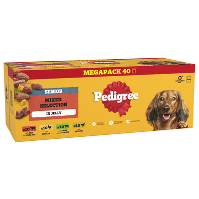 PEDIGREE Senior Dog Pouches Mixed Selection in Jelly 40x100g