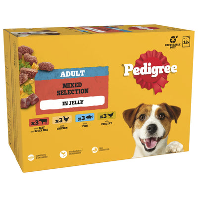 PEDIGREE Adult Dog Pouches Mixed Selection in Jelly 12x100g