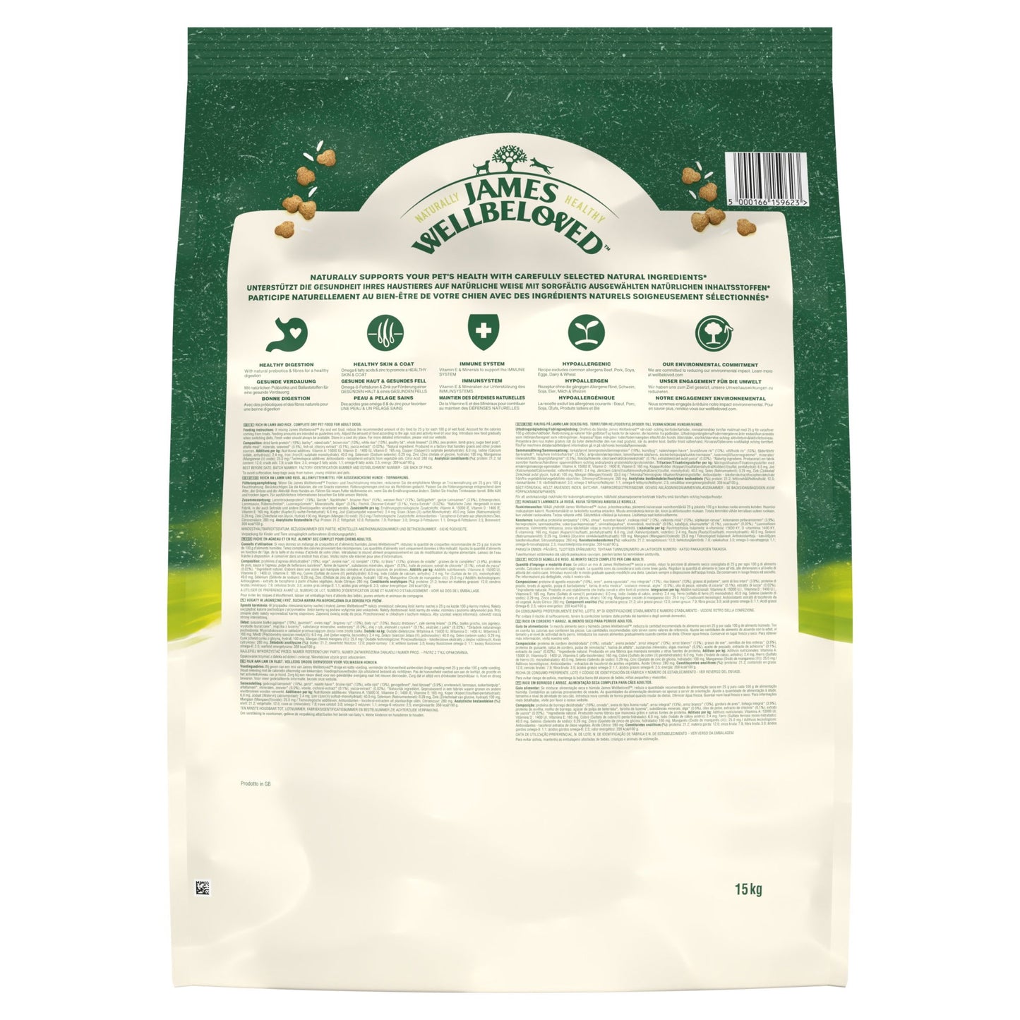 James Wellbeloved Dry Dog Adult Lamb & Rice 15kg