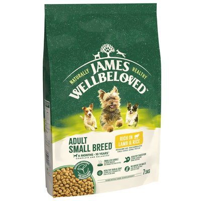 James Wellbeloved Dry Dog Adult Small Breed Lamb & Rice 7.5kg