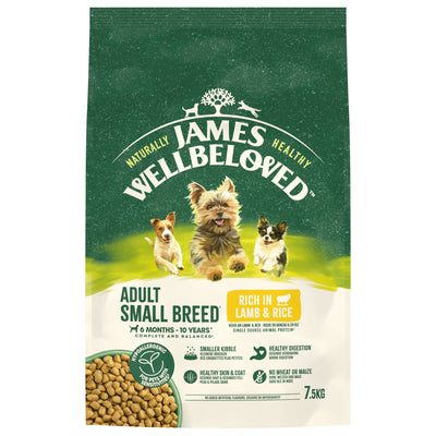James Wellbeloved Dry Dog Adult Small Breed Lamb & Rice 7.5kg