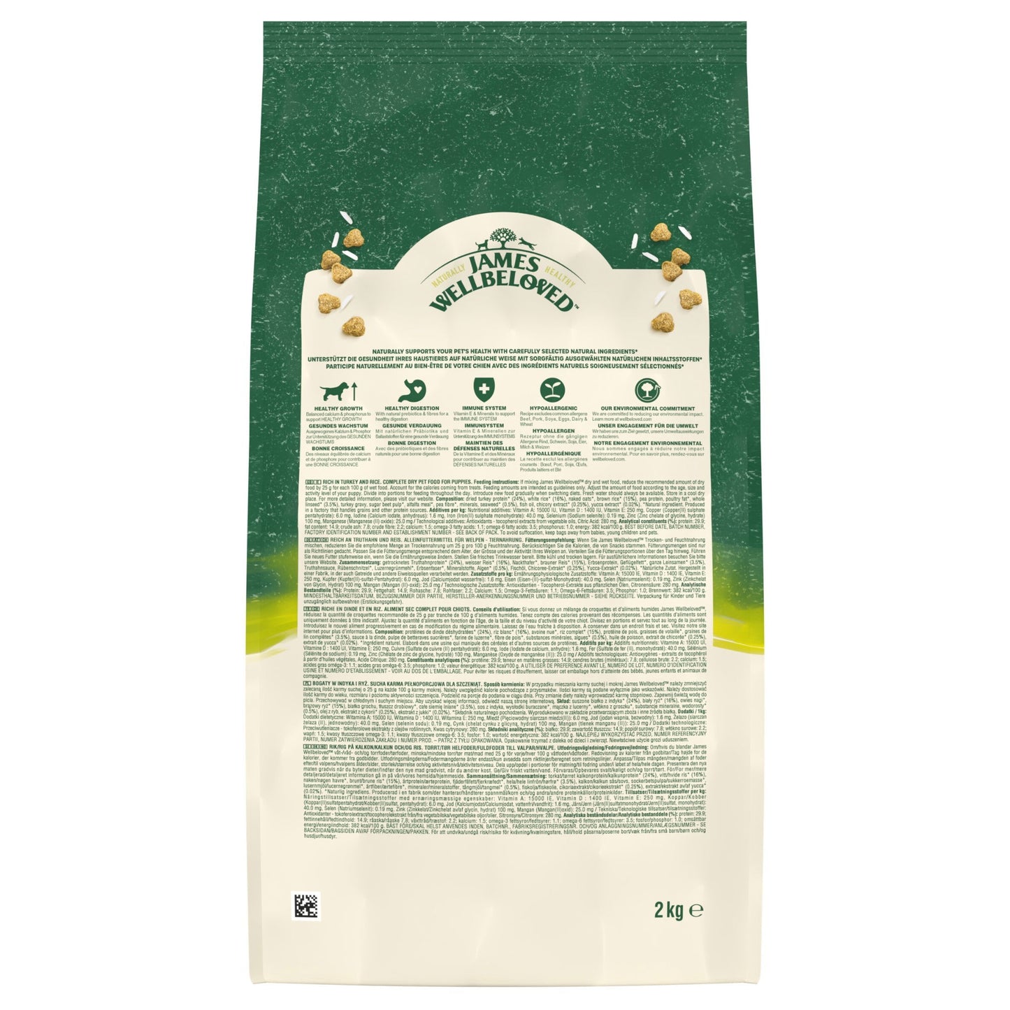James Wellbeloved Dry Dog Puppy Turkey & Rice 2kg