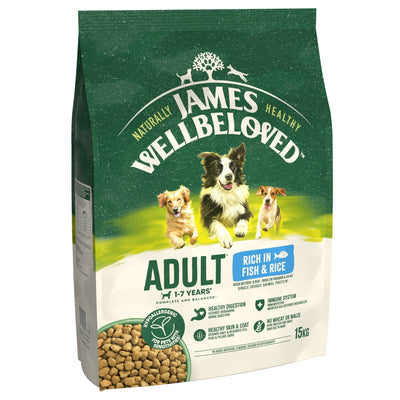 James Wellbeloved Dry Dog Adult Fish & Rice 15kg