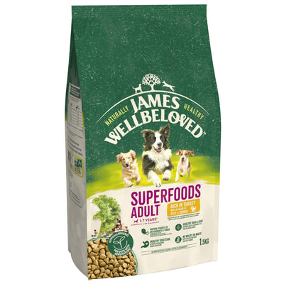 James Wellbeloved Dry Dog Superfoods Adult Turkey with Kale & Quinoa 1.5kg