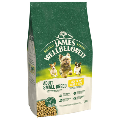 James Wellbeloved Dry Dog Adult Small Breed Lamb & Rice 1.5kg
