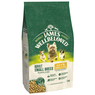 James Wellbeloved Dry Dog Adult Small Breed Turkey & Rice 1.5kg