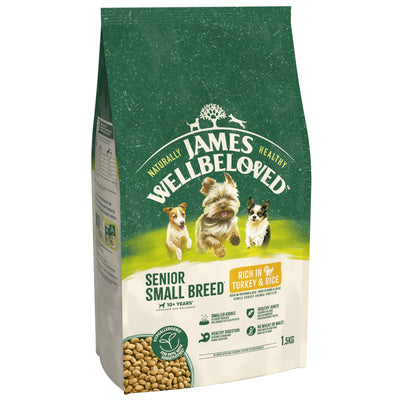 James Wellbeloved Dry Dog Senior Small Breed Turkey & Rice 1.5kg