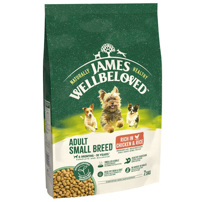 James Wellbeloved Dry Dog Adult SmallBreed Chicken & Rice 7.5kg