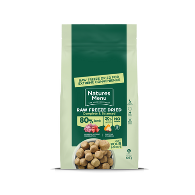 Natures Menu Raw Freeze Dried Complete & Balanced 80/20 Lamb 625g