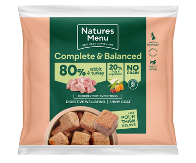 Natures Menu 80/20 Rabbit and Turkey Nuggets with Superfoods 1kg