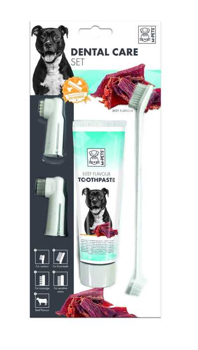 M-PETS Dental Care Set - Beef Flavor Toothpaste Kit