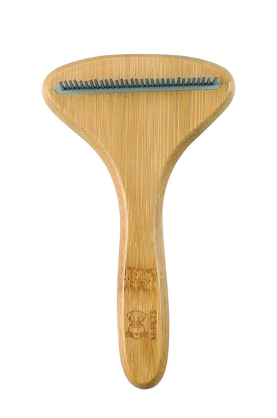 M-PETS Bamboo Rake Comb With Rotating Teeth - 31 Teeth