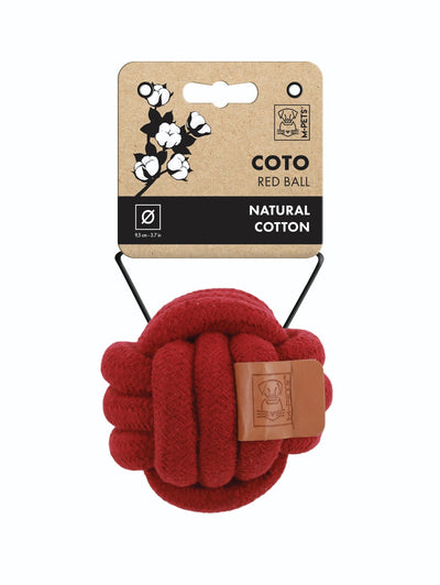 M-PETS Coto Eco Rope Dog Toys Red Ball 9.5 Cm