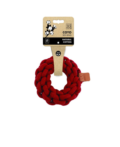 M-PETS Coto Eco Rope Dog Toys Red Ring 13 Cm