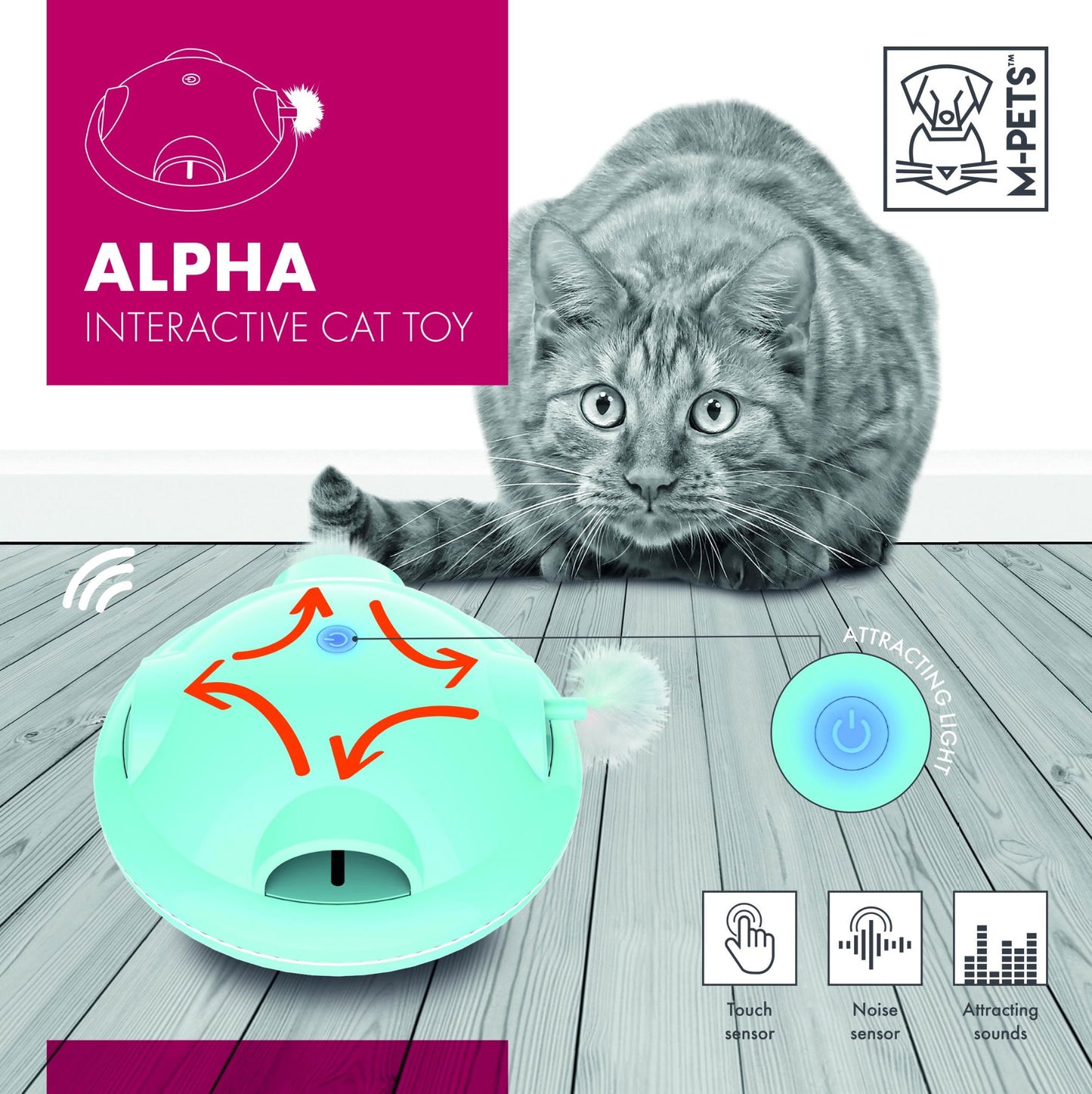 M-PETS Alpha Interactive Cat Toy - Blue