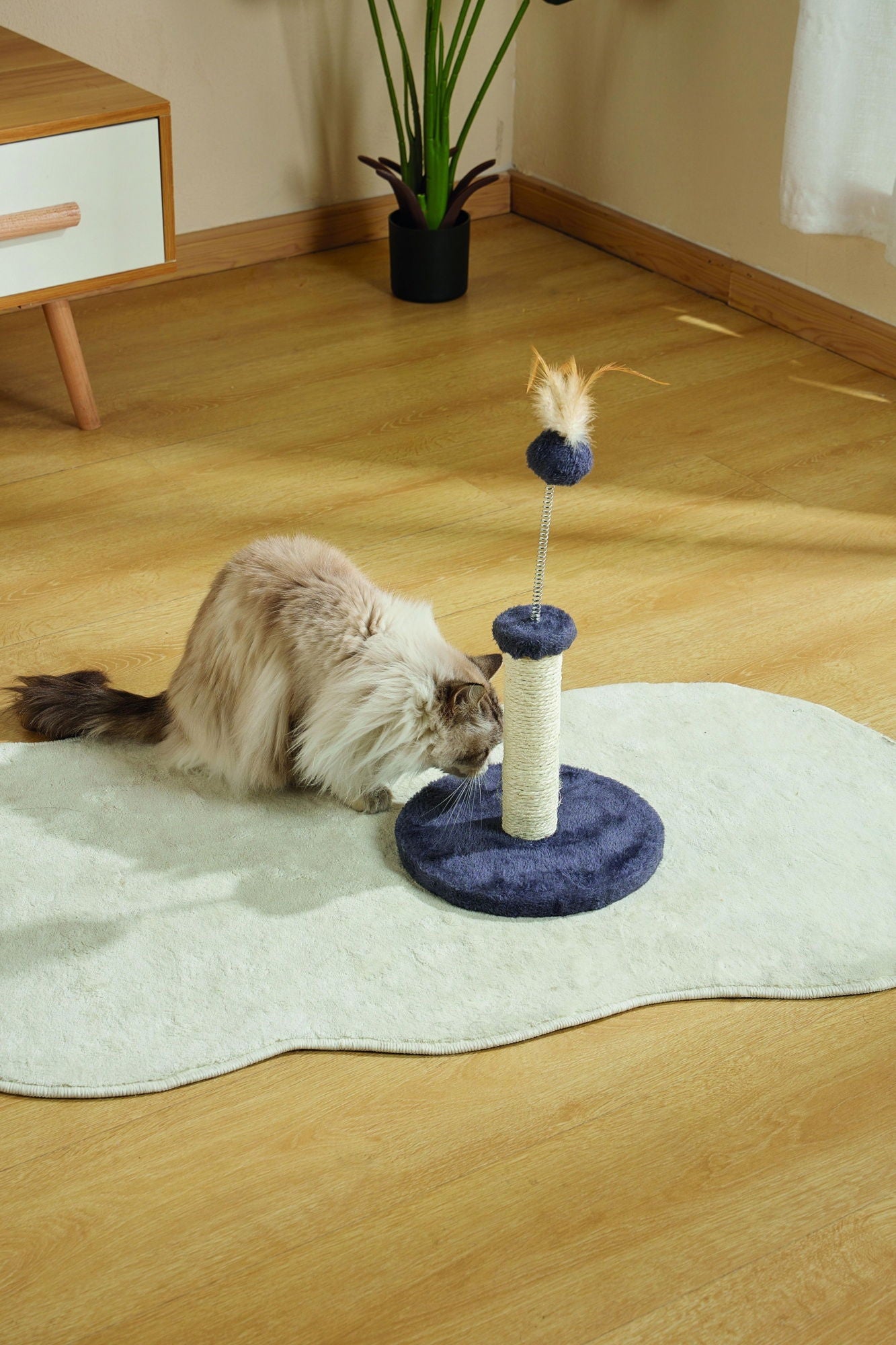 M-PETS My First Cat Tree Feather Dark Blue