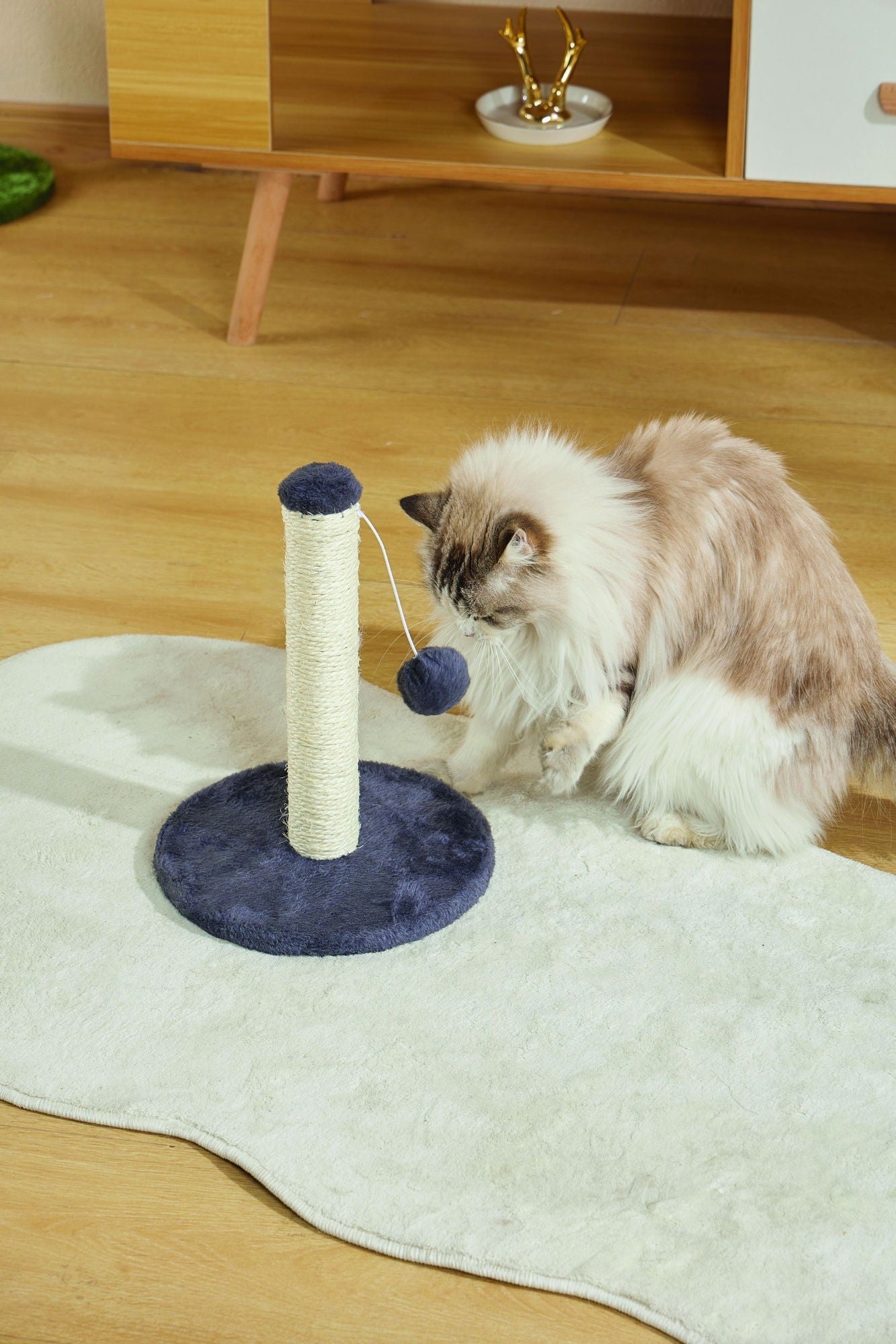 M-PETS My First Cat Tree Pompom Dark Blue