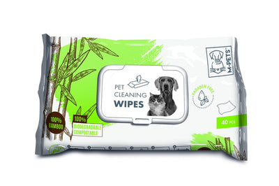 M-PETS Pet Cleaning Wipes 100% Bamboo 15 X 20 Cm - 40 Pcs