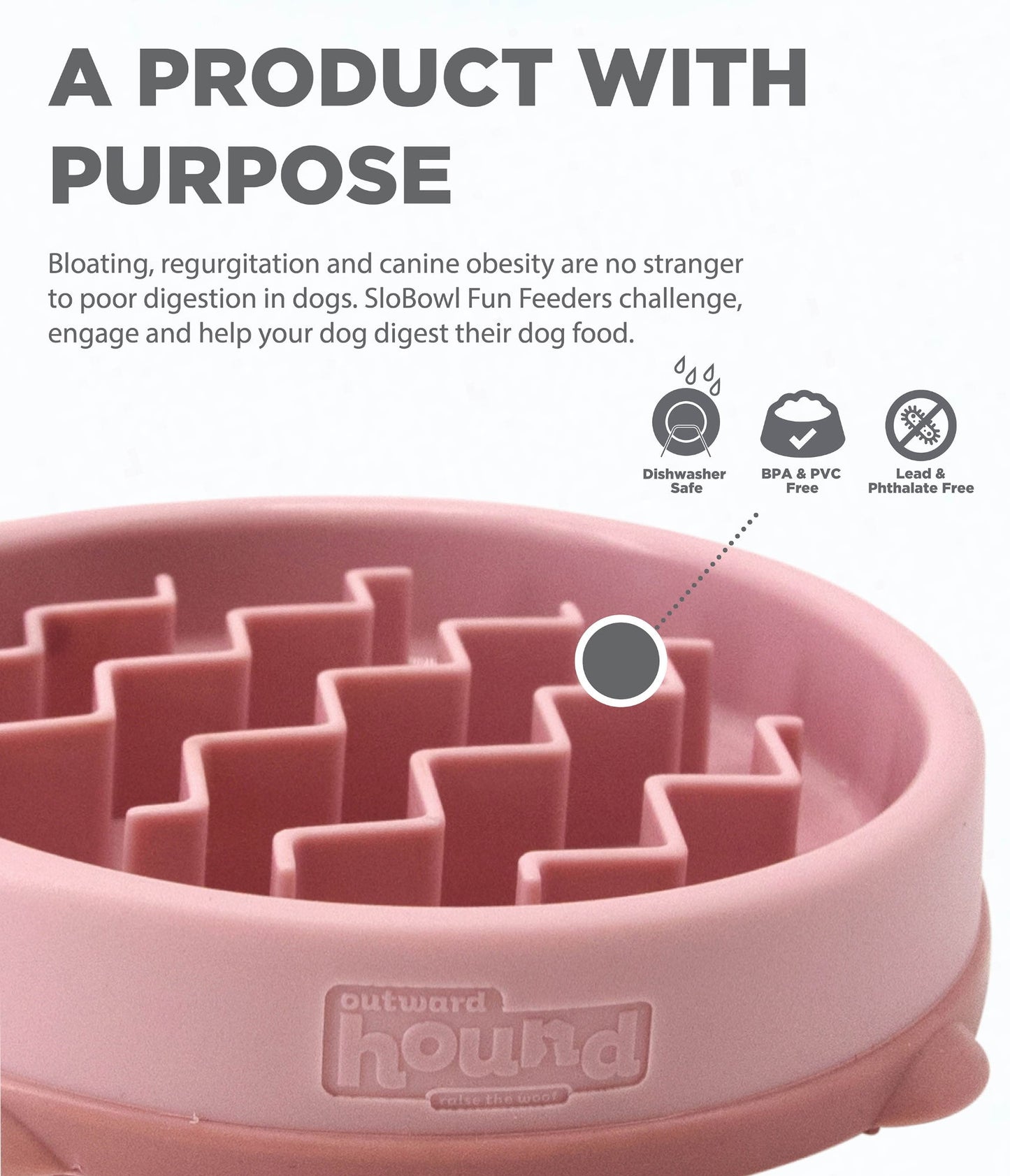 Outward Hound Fun Feeder Wave Pink Sml