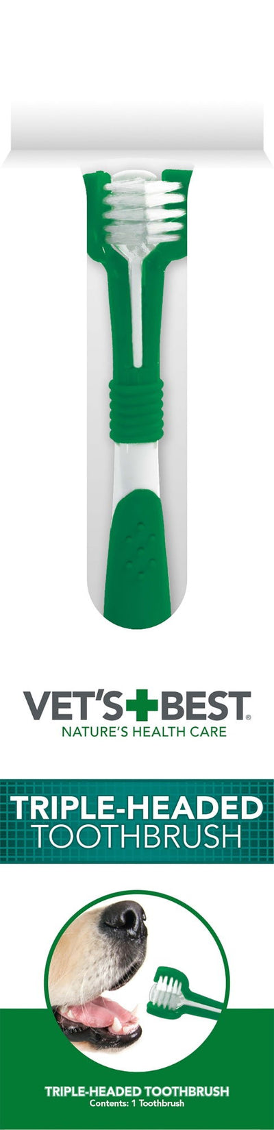 Vet's Best Triple headed Toothbrush For Dogs