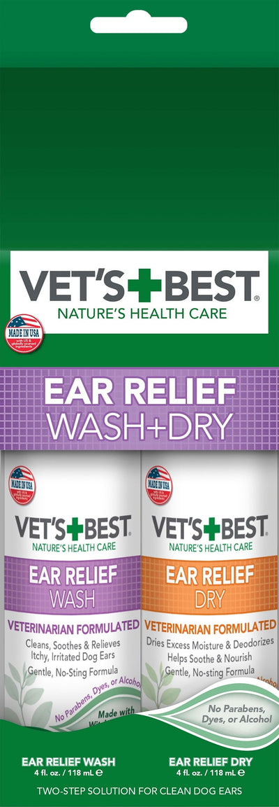 Vet's Best Ear Wash & Dry Kit 2pc