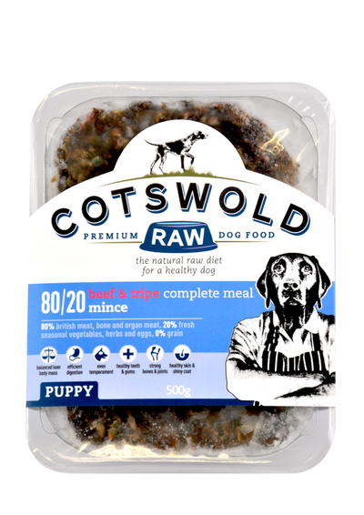 Cotswold Raw Working Dog Puppy Active Beef and Tripe Mince 500g